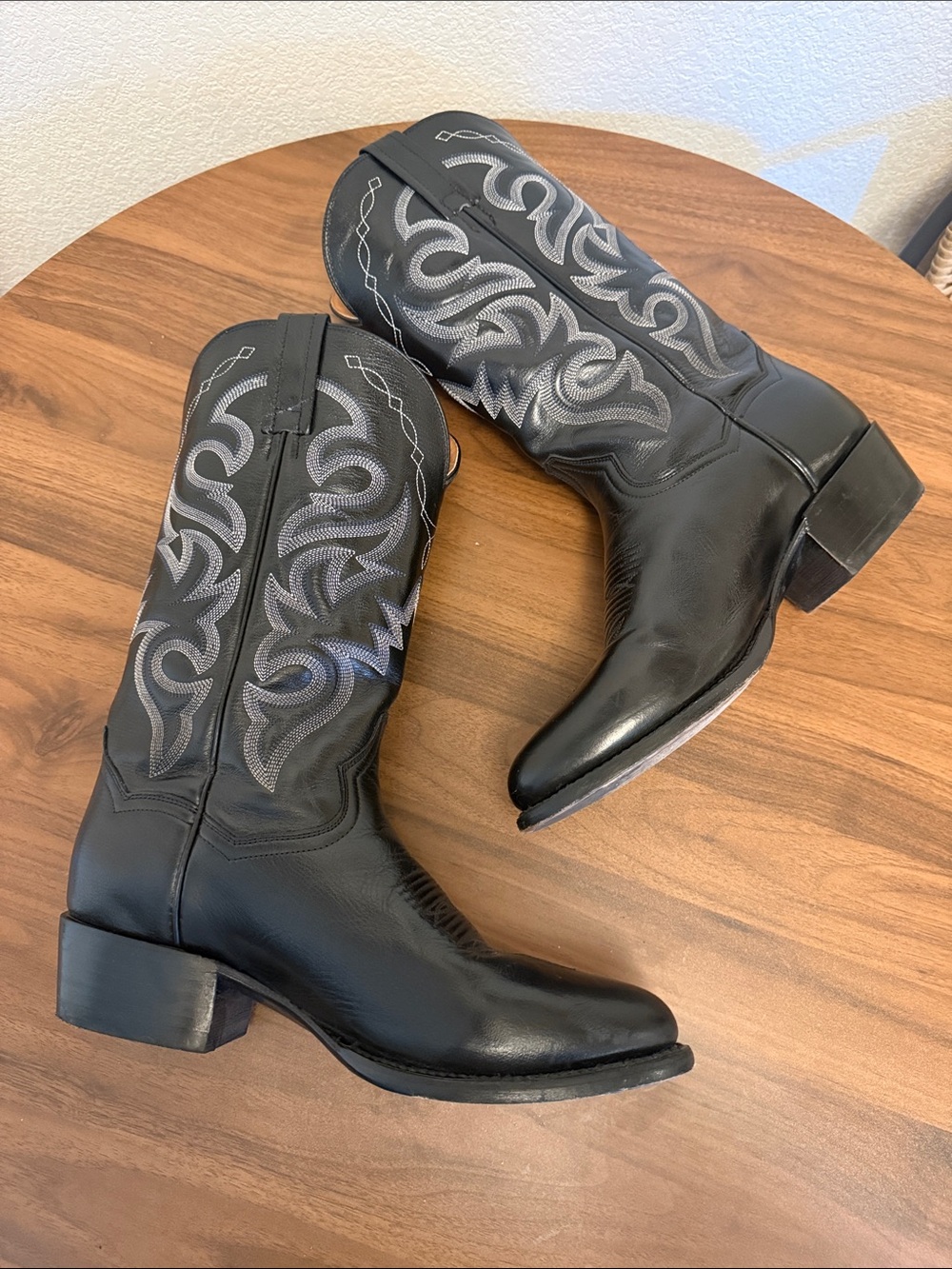 Dan Post- Black Embroidered Leather Cowboy Boots - Men - Picture 3 of 8